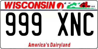 WI license plate 999XNC