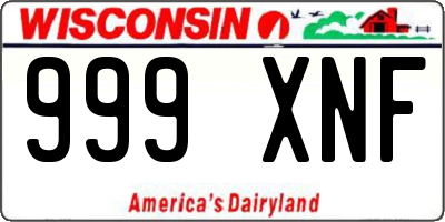 WI license plate 999XNF