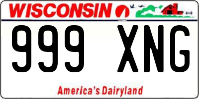WI license plate 999XNG