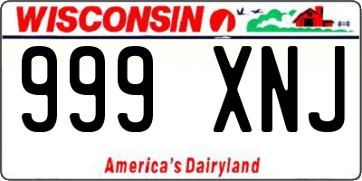 WI license plate 999XNJ