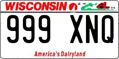 WI license plate 999XNQ