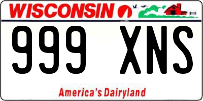 WI license plate 999XNS