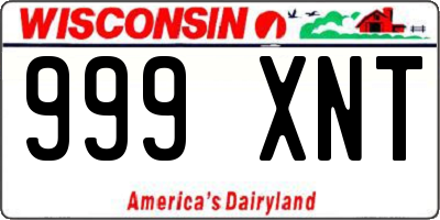 WI license plate 999XNT