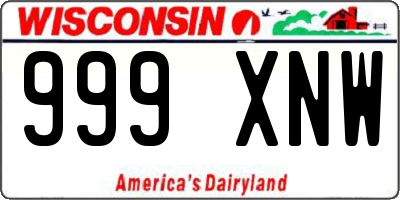 WI license plate 999XNW