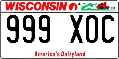 WI license plate 999XOC