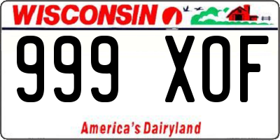 WI license plate 999XOF