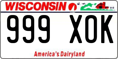 WI license plate 999XOK