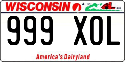WI license plate 999XOL