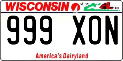 WI license plate 999XON