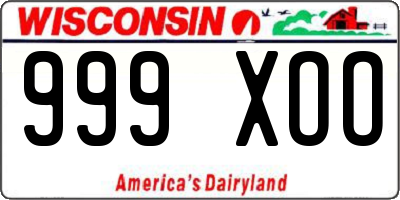 WI license plate 999XOO