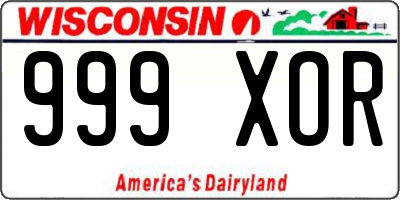 WI license plate 999XOR