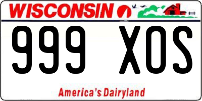 WI license plate 999XOS