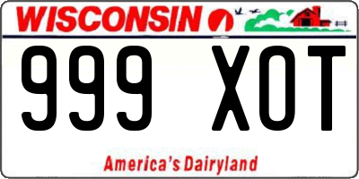 WI license plate 999XOT