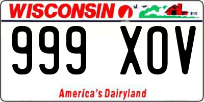 WI license plate 999XOV