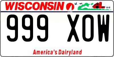WI license plate 999XOW