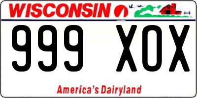 WI license plate 999XOX