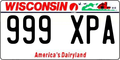 WI license plate 999XPA