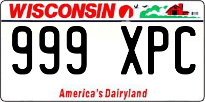 WI license plate 999XPC
