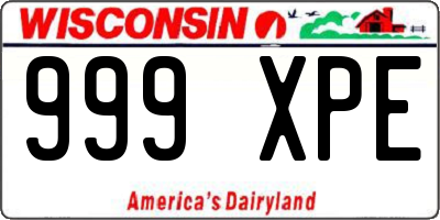 WI license plate 999XPE