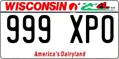 WI license plate 999XPO
