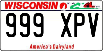 WI license plate 999XPV