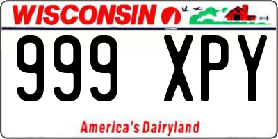 WI license plate 999XPY