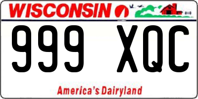 WI license plate 999XQC