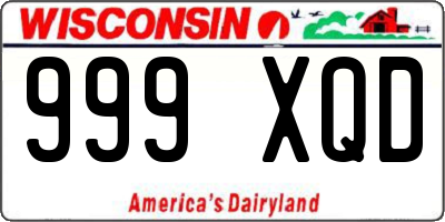 WI license plate 999XQD