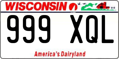 WI license plate 999XQL
