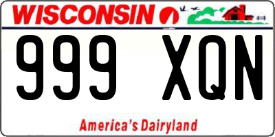 WI license plate 999XQN