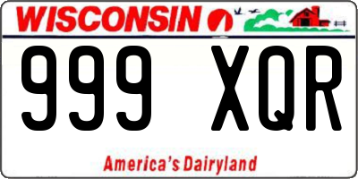 WI license plate 999XQR