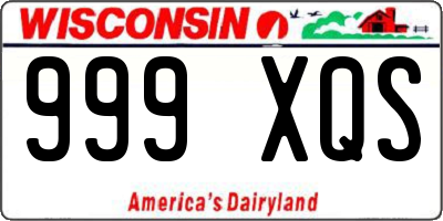 WI license plate 999XQS
