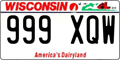 WI license plate 999XQW