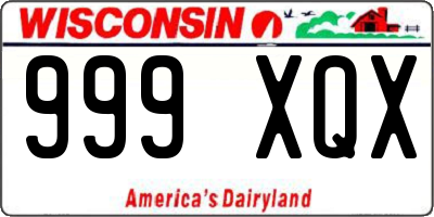 WI license plate 999XQX