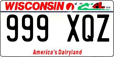 WI license plate 999XQZ