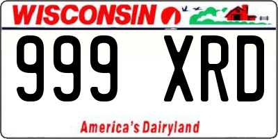 WI license plate 999XRD