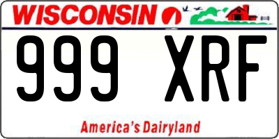 WI license plate 999XRF