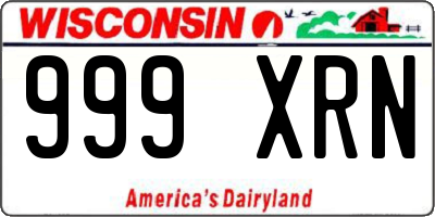 WI license plate 999XRN