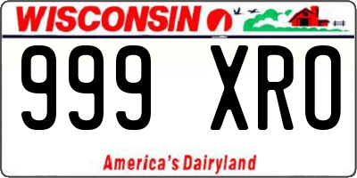 WI license plate 999XRO