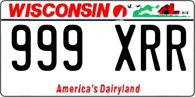 WI license plate 999XRR