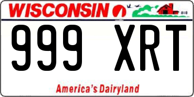 WI license plate 999XRT
