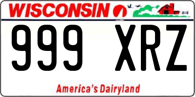 WI license plate 999XRZ