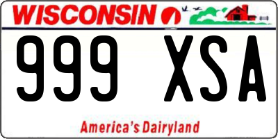 WI license plate 999XSA