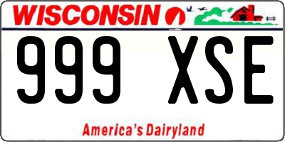 WI license plate 999XSE