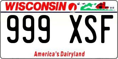 WI license plate 999XSF