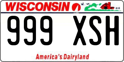 WI license plate 999XSH
