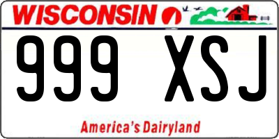 WI license plate 999XSJ