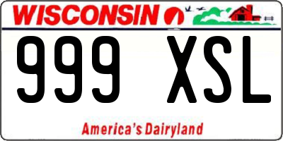 WI license plate 999XSL