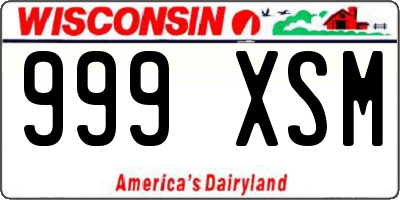 WI license plate 999XSM