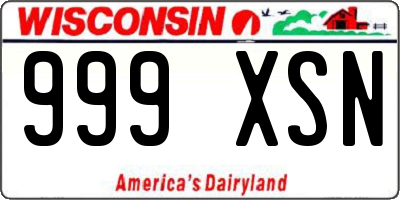 WI license plate 999XSN